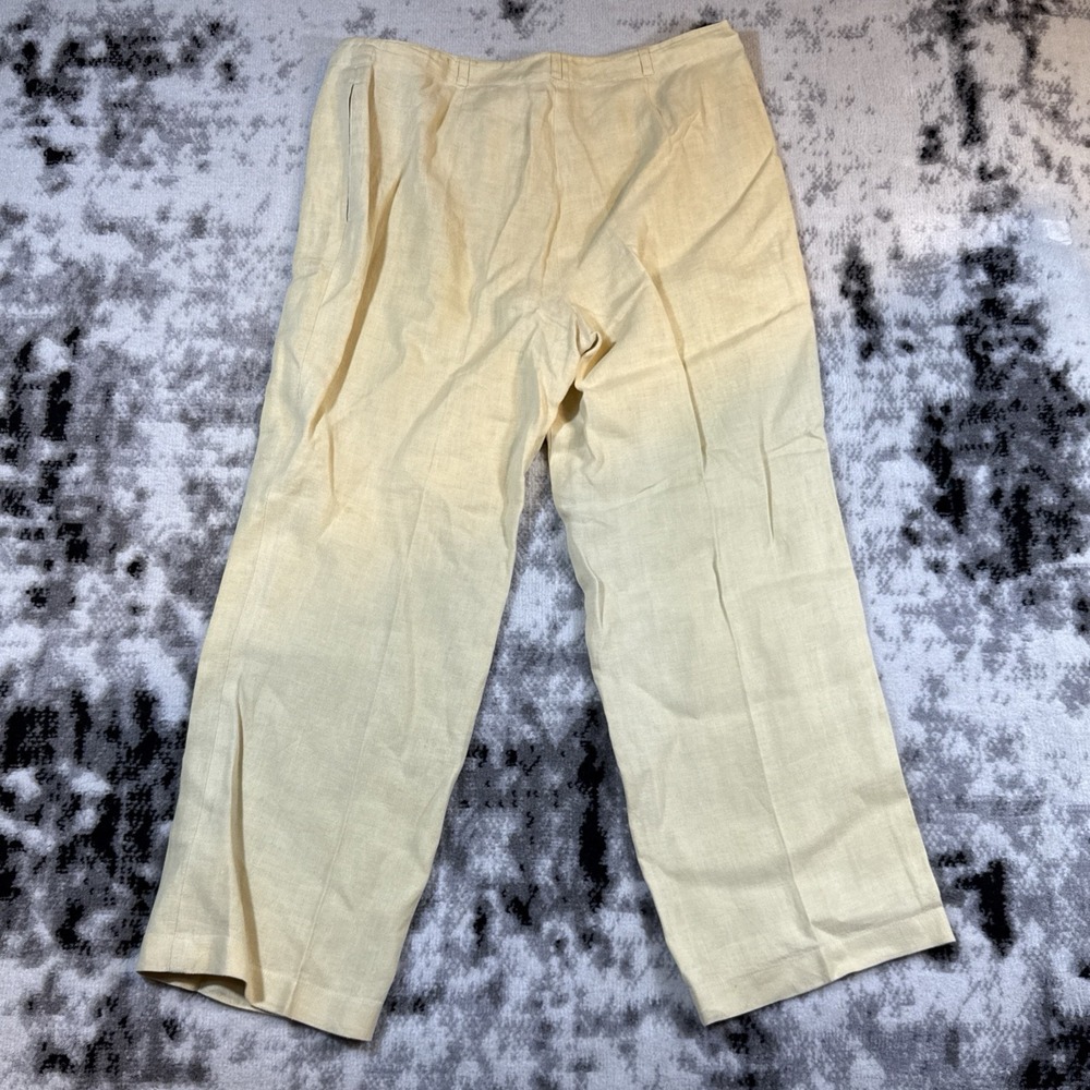 Ralph Ralph Lauren Pants Mens Size 36x25.5 Linen Woven Pale‎ Yellow Comfort - Picture 2 of 14